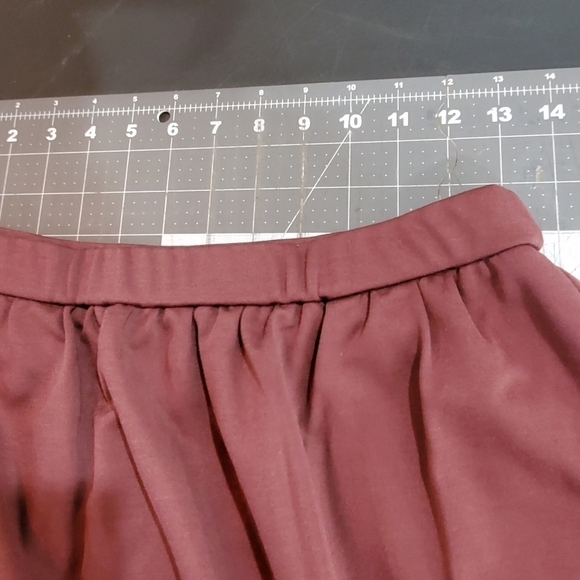 Vintage 80s Catalina Burgundy Pencil Elastic Waist Skirt With Pockets Size 12 - Picture 8 of 10